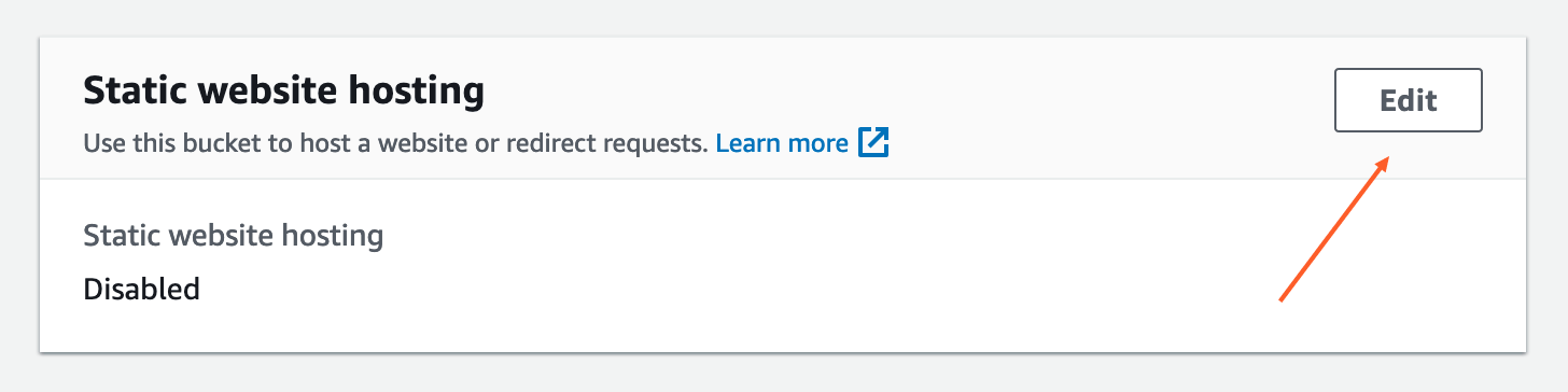 Edit the S3 Website Hosting 