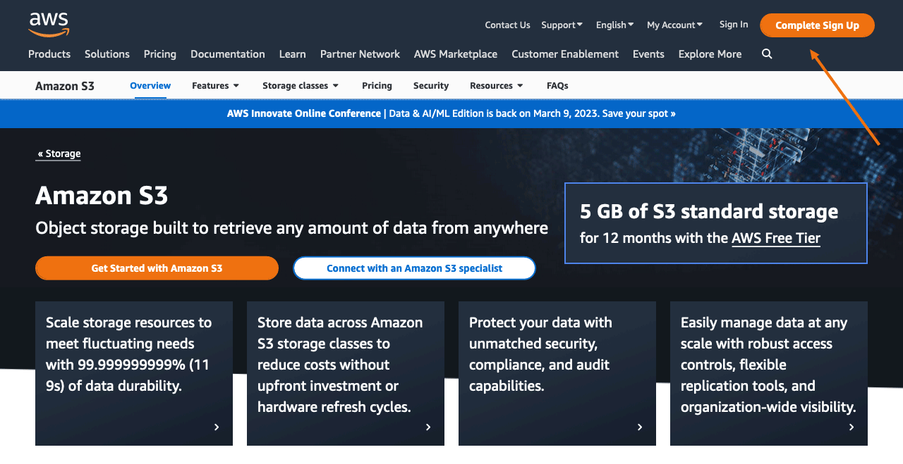 Amazon S3 website