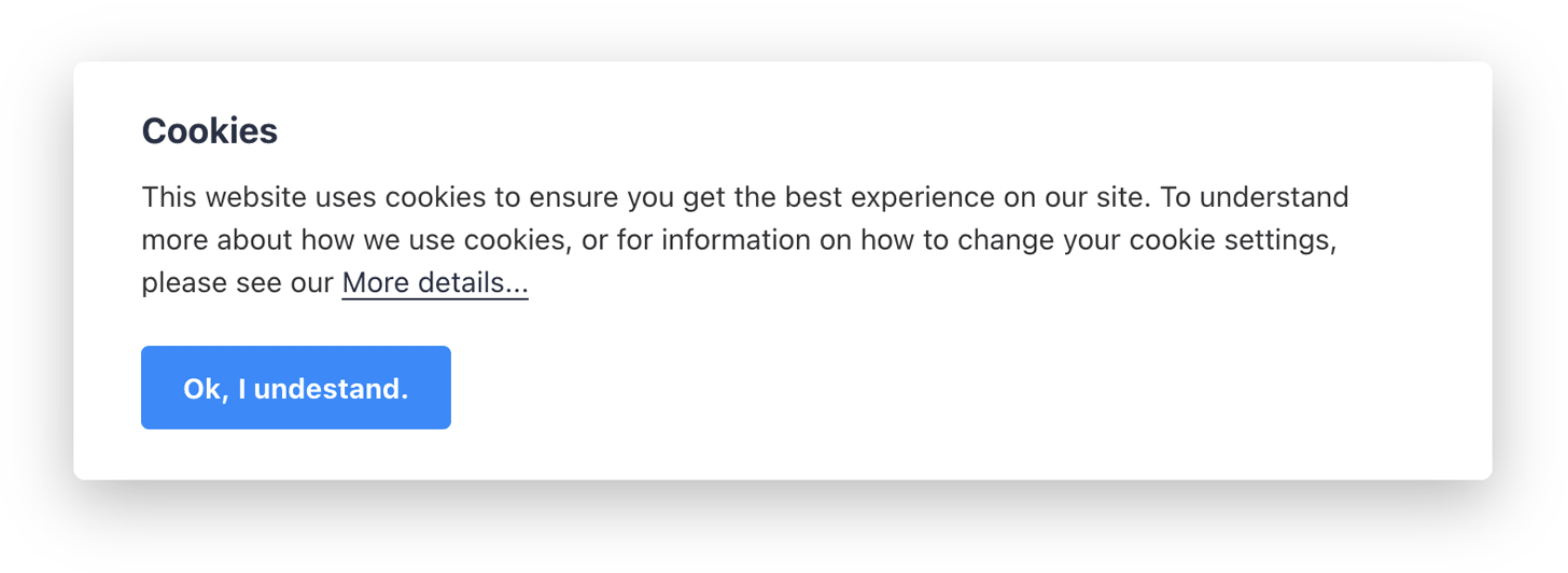 Basic version of the Cookie Banner