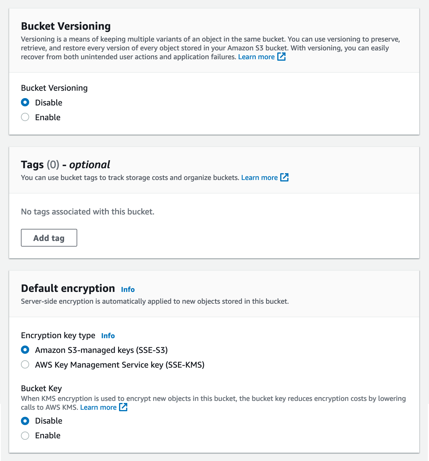 S3 Bucket Properties