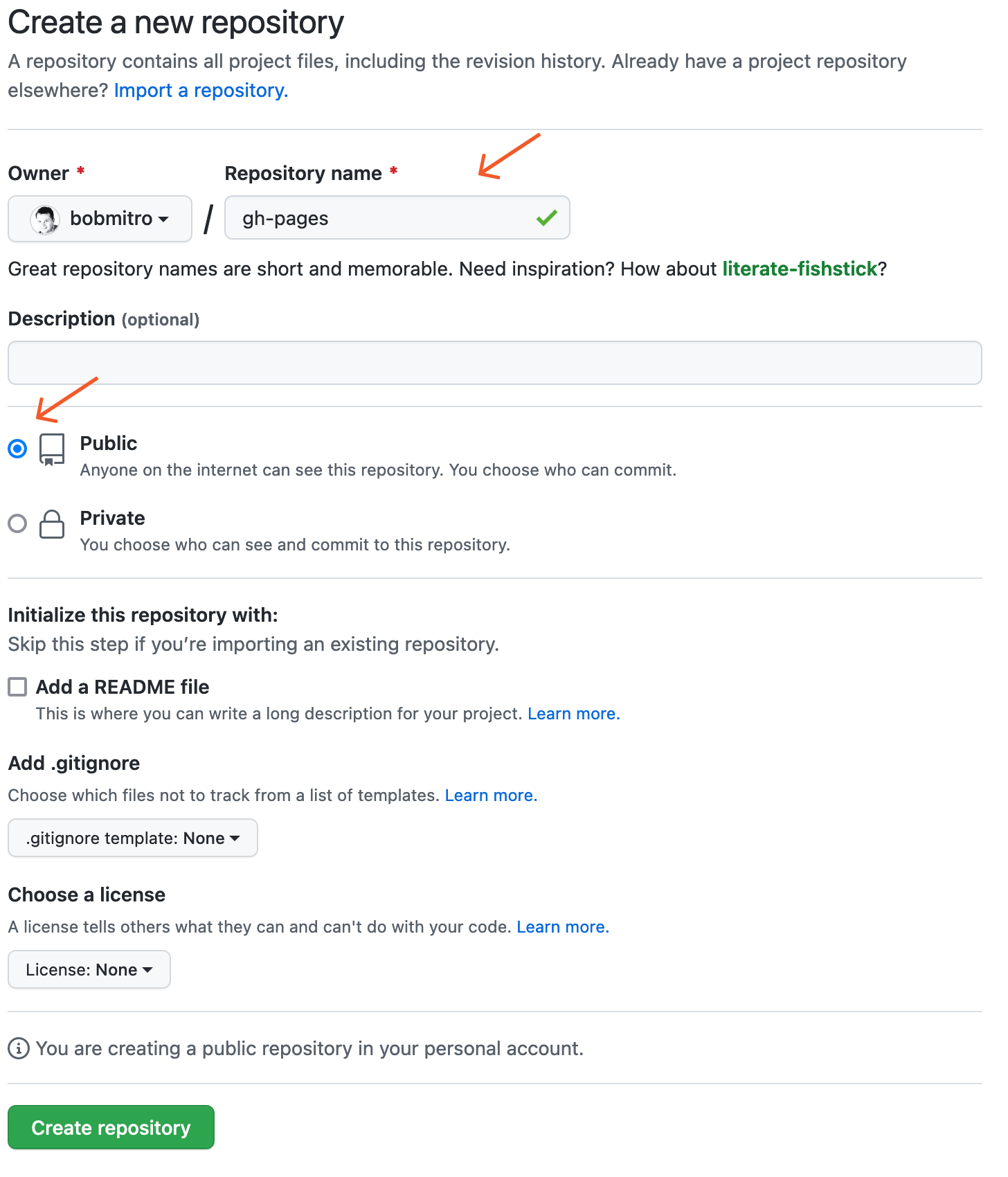 Create a new GitHub repository