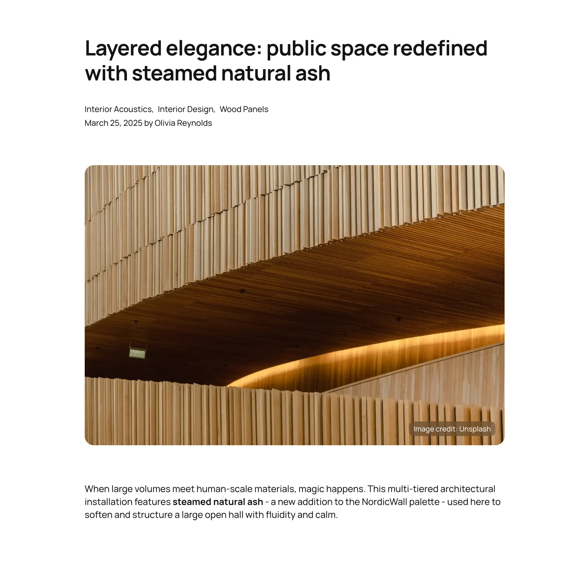 Default article layout