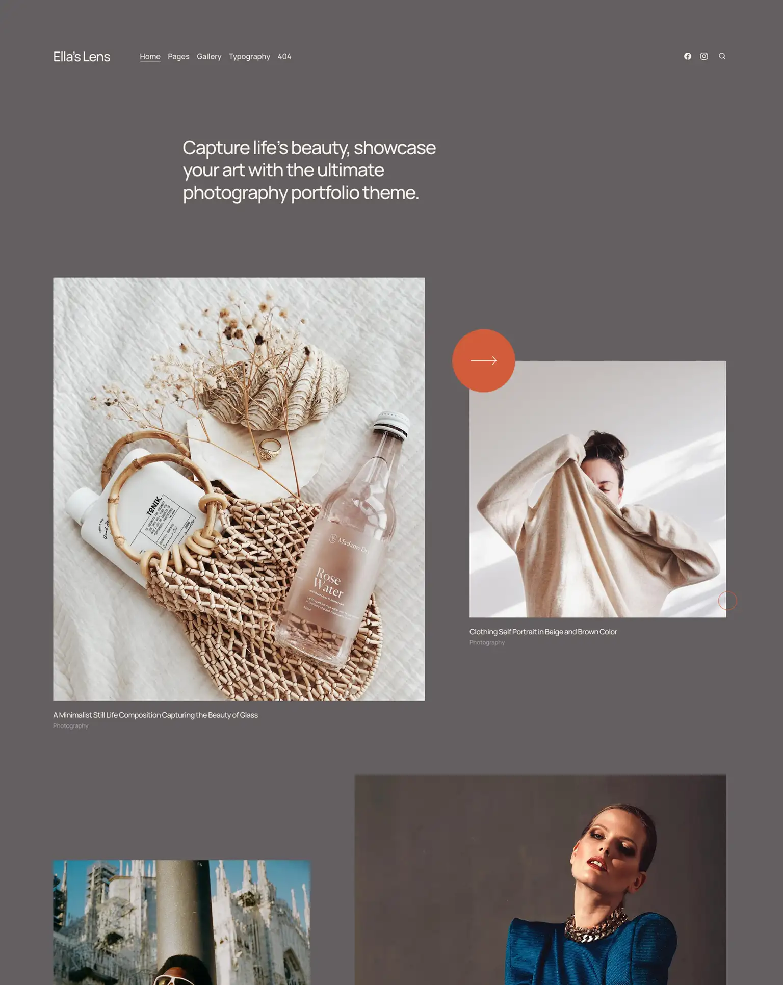 Ella Modern and Clean Photography Theme