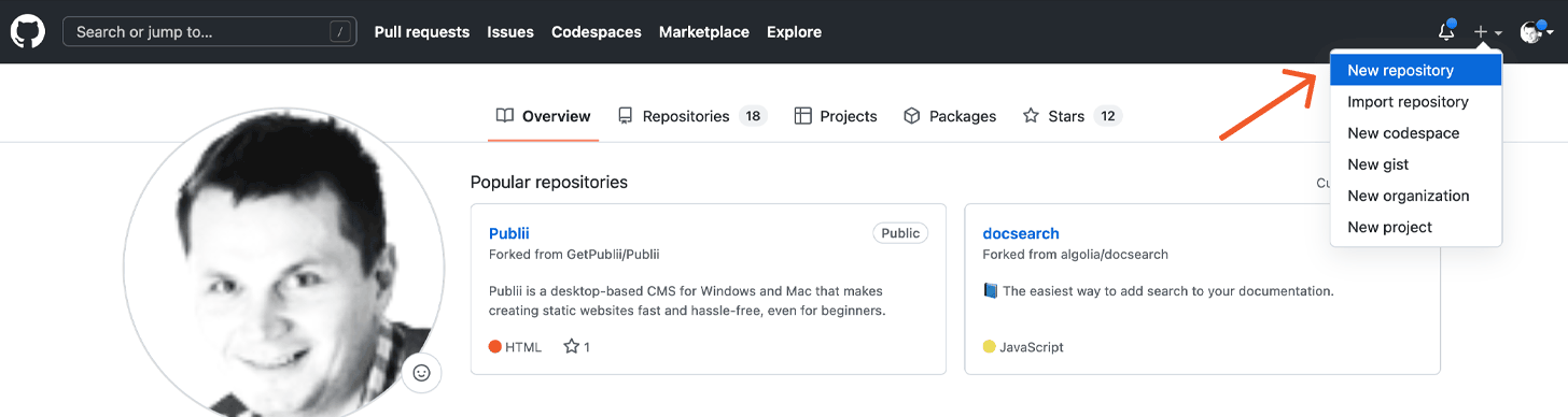 Create a Github repository