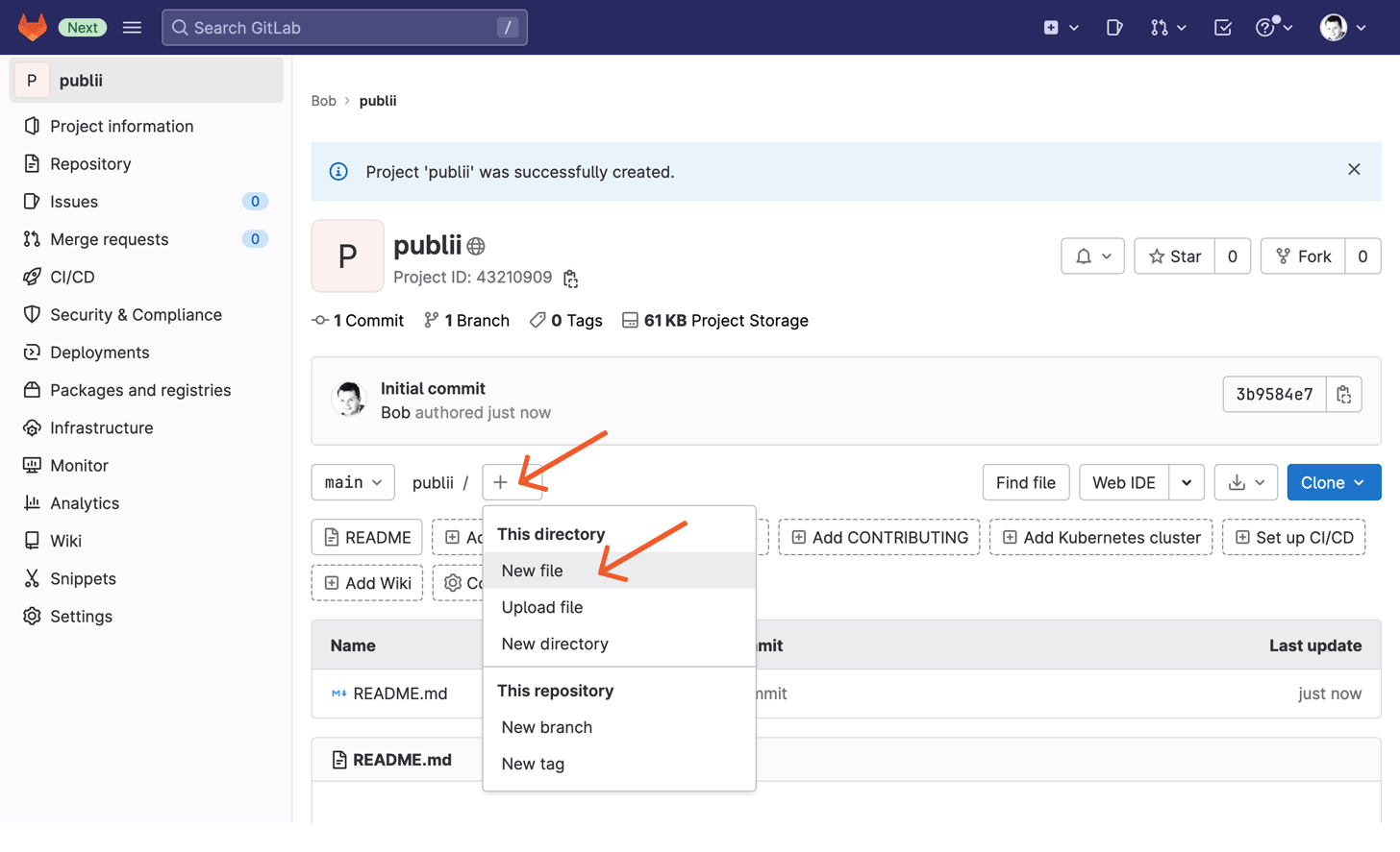 GitLab Add New File