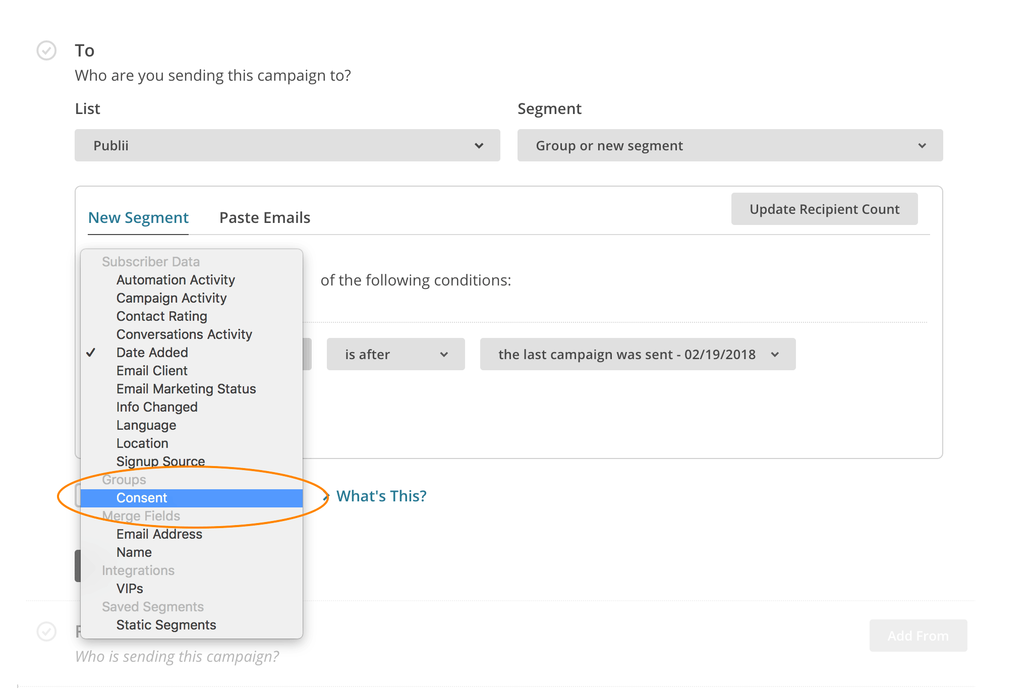 Mailchimp Group name