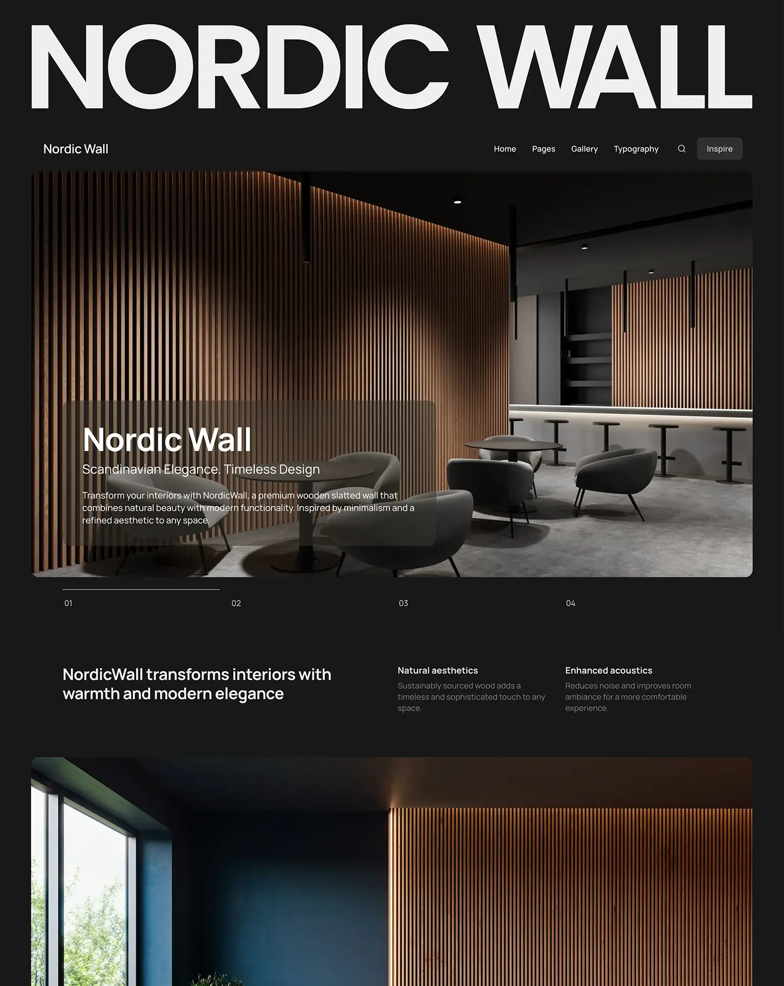 Nordic Wall: Business website theme for product presentation with minimalist design