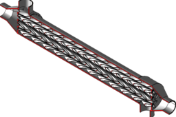 Shell-and-tube heat exchanger with enhanced heat transfer.